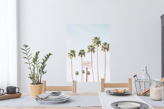 Muurstickers - Sticker Folie - Palmbomen - Zomer - Natuur - Lucht - 60x80 cm - Plakfolie - Muurstickers Kinderkamer - Zelfklevend Behang - Zelfklevend behangpapier - Stickerfolie