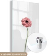 MuchoWow® Peinture sur verre 120x180 cm - Peinture sur verre acrylique - Fleurs - Rose - Nature - Wit - Plante - Photo sur verre - Peintures
