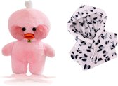 Klikkopers® - Paper Duck knuffel - Dalmatiër - 30 cm - Paper Duck - Lalafanfan - Paperduck - Roze