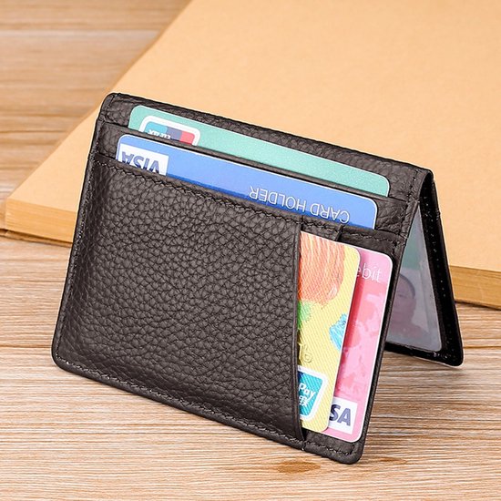 UNOSEKS Portemonnee voor heren, kaartenetui met RFID-bescherming, slanke portemonnee met muntvak, smart wallets, bruin, S-A, RFID-portemonnee