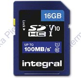 Integral 16GB HIGH SPEED SDHC/XC V10 100MB CLASS 10 UHS-I U1 mémoire flash 16 Go SD