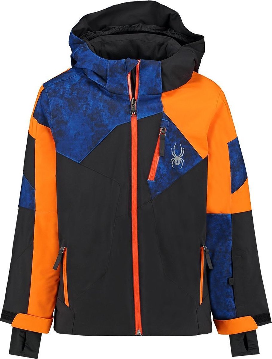 Exclusief Integreren Gebakjes Spyder zwart / blauw / oranje ski jas Boy's Leader met 10.000mm waterkolom  | bol.com