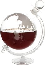 Globe Karaf met Houder en stop - Wereldbol - Whiskeykaraf