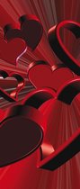 Fotobehang Red Heart Abstract | DEUR - 211cm x 90cm | 130g/m2 Vlies