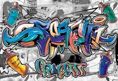 Peinture murale Graffiti Street Art | PANORAMIQUE - 250cm x 104cm | Polaire 130g / m2
