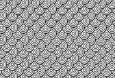 Fotobehang Abstract Modern Circle  Black White | XXL - 312cm x 219cm | 130g/m2 Vlies