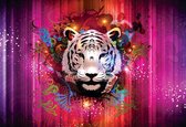 Fotobehang Tiger Abstract | XL - 208cm x 146cm | 130g/m2 Vlies