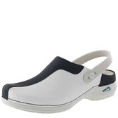 Wash&Go - Clog open wit/blauw - Maat 38