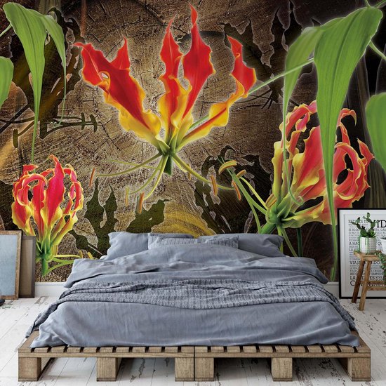 Papier peint Fleurs Floral | XXXL - 416 cm x 254 cm | Polaire 130g / m2