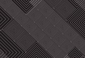 Fotobehang Black White Abstract Pattern | XXL - 312cm x 219cm | 130g/m2 Vlies