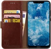 Rosso Element Nokia 8.1 Hoesje Book Cover Bruin