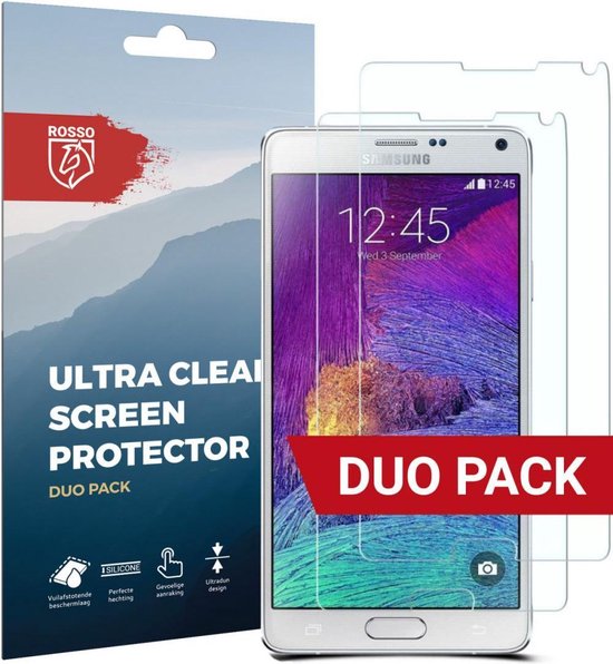 Rosso Screen Protector Ultra Clear Duo Pack Geschikt voor Samsung Galaxy Note 4 | TPU Folie | Case Friendly | 2 Stuks