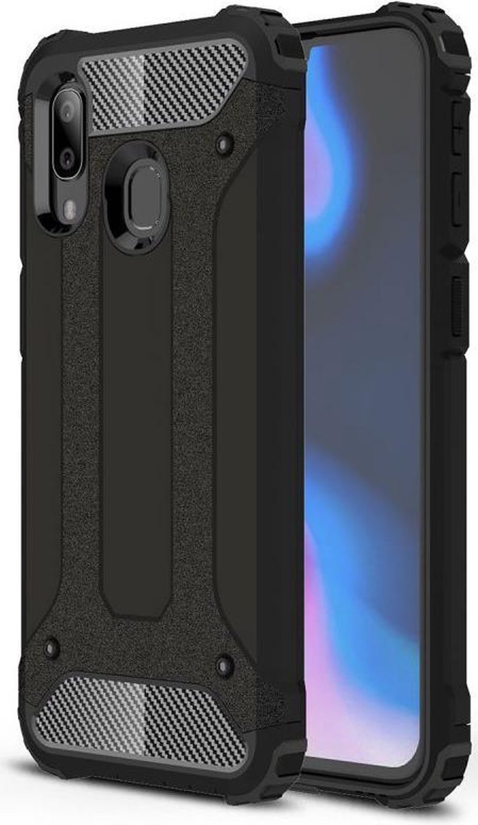 Hoesje Geschikt voor Samsung Galaxy A40 | Shock Proof | Hybride Back Cover | Beschermhoes | Schokbestendig | Extra bescherming | Zwart