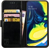 Rosso Element Book Case Wallet Hoesje Geschikt voor Samsung Galaxy A80 | Portemonnee | 3 Pasjes | Magneetsluiting | Stand Functie | Zwart