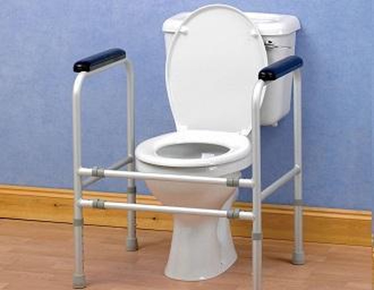Extra stevig en regelbaar toiletkader: In Staal