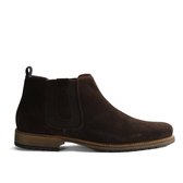 Travelin London Chelsea - Nette Suède Leren Chelsea Boots - Heren - Donkerbruin - Maat 40