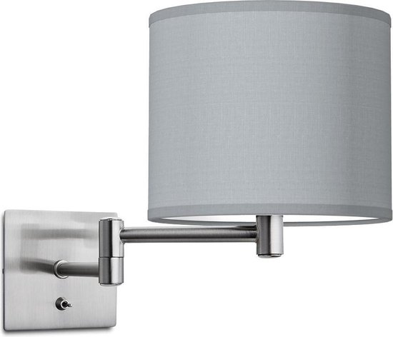 Home Sweet Home wandlamp Bling - wandlamp Swing inclusief lampenkap - lampenkap 20/20/17cm - geschikt voor E27 LED lamp - lichtgrijs