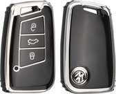 Volkswagen, Seat et Skoda Car Key Cover Durable TPU Key Cover - Car Key Case - noir - D3