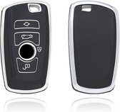 Autosleutel hoesje - TPU Sleutelhoesje - Sleutelcover - Autosleutelhoes - Geschikt voor BMW - zwart - A4 - Auto Sleutel Accessoires gadgets - Kado Cadeau man - vrouw