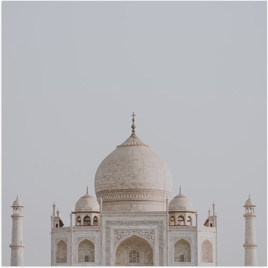 Poster Glanzend – Taj Mahal - India - 80x80 cm Foto op Posterpapier met Glanzende Afwerking