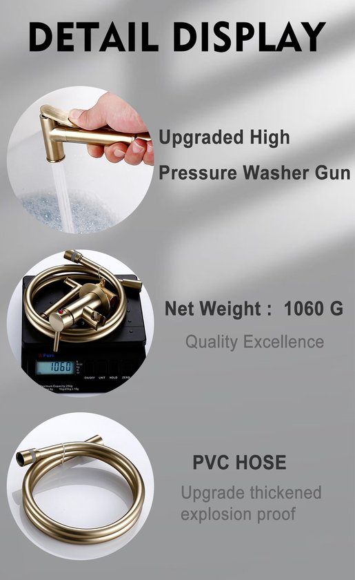 Messing Bidetkraan Enkele Koudwaterkraan Handheld Bidet Spray Doucheset Toilet Shattaf Sproeier Douche Hygiënische Douche Zwart kopen vanaf een prijs van 19