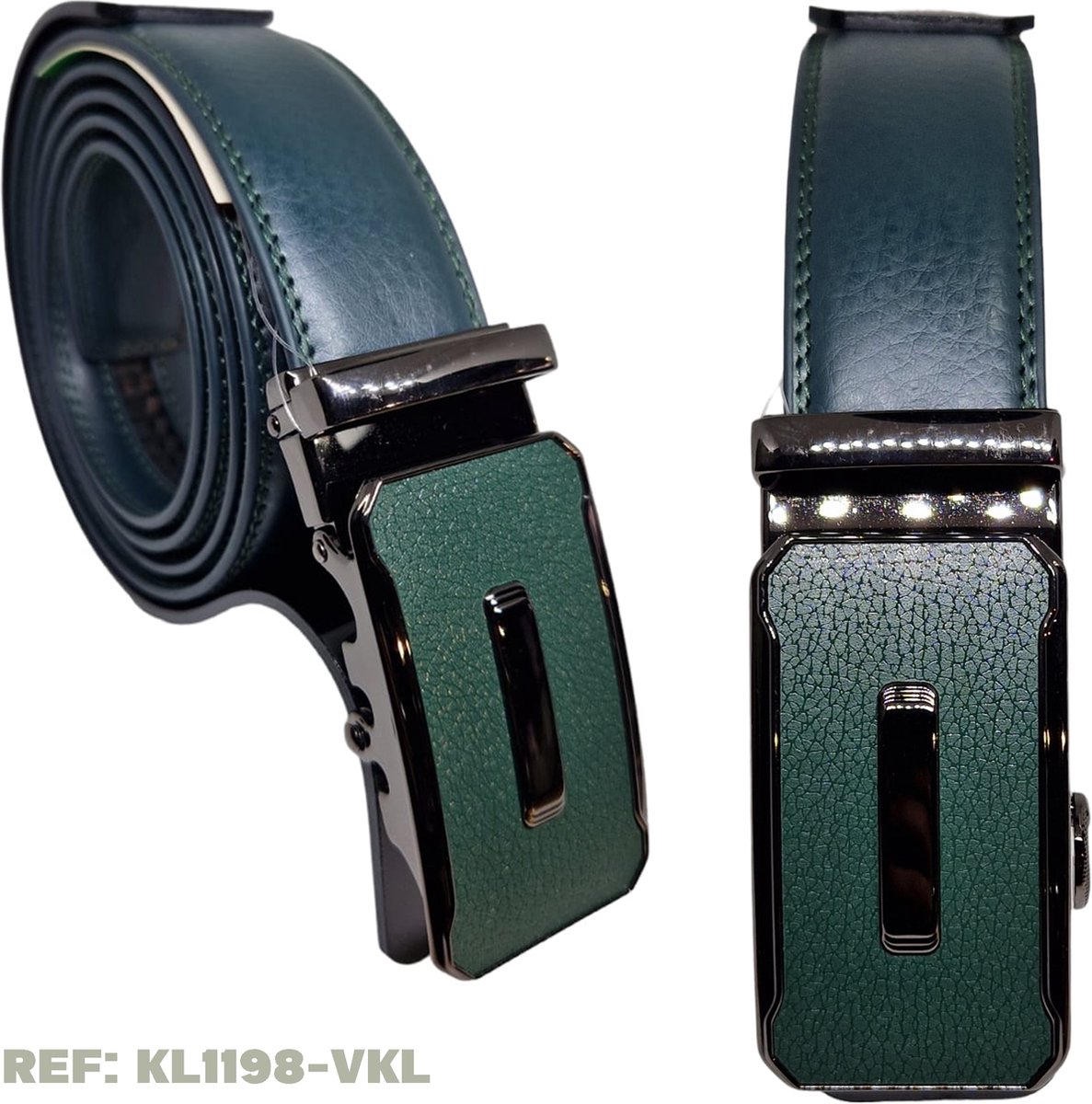Belt men - belts men Green Light touch - automatic buckle gift for man cow leather Belt Leather PU