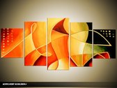 Peinture acrylique moderne | Orange jaune | 150x70cm 5Liège peint à la main