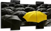 Peinture sur toile Parapluie | Noir jaune | 120x65 5 Liège