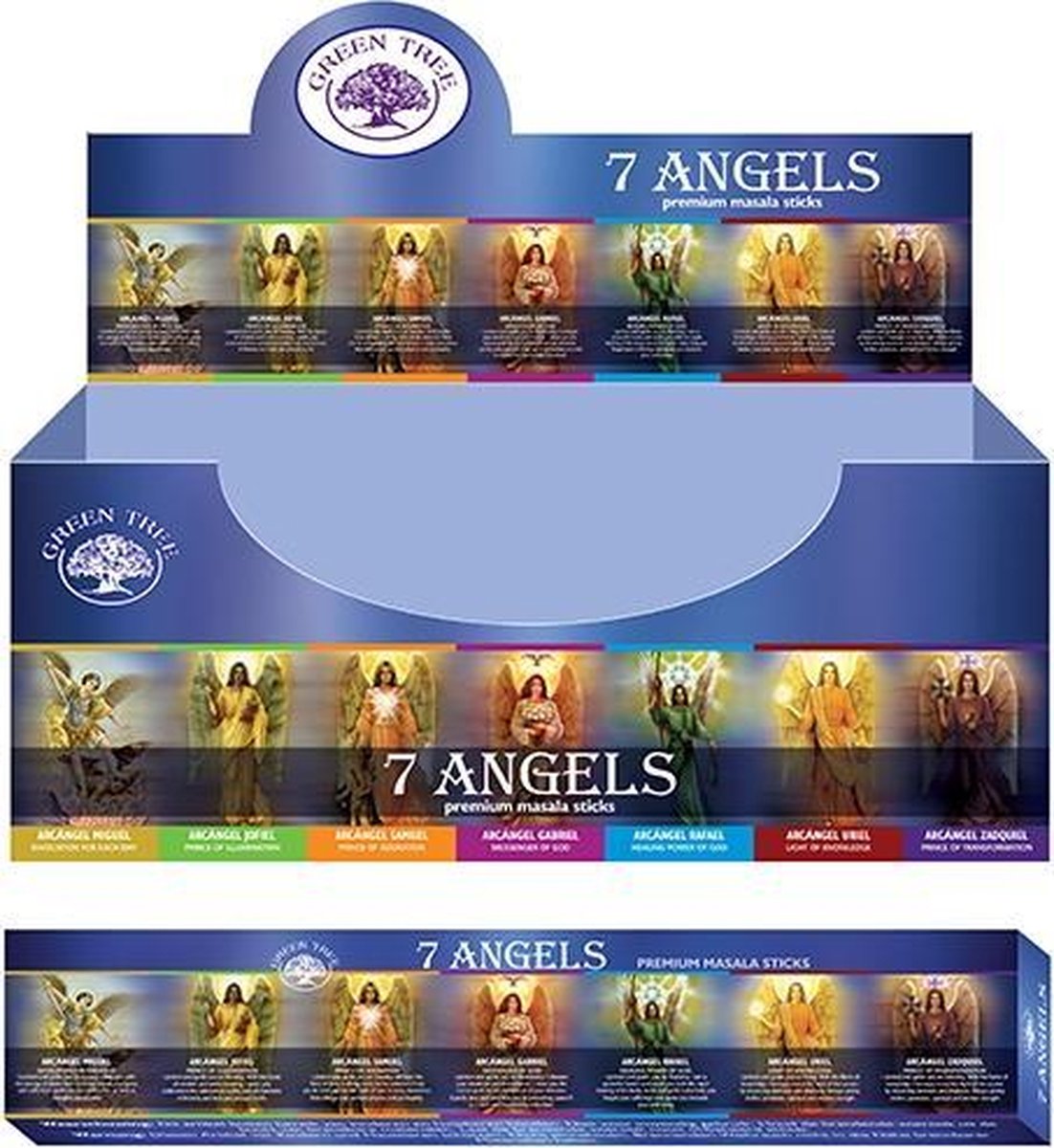 7 Angels Green Tree wierook – 180 geurstokjes van 15 gram - Gems and Giftshop