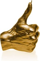 Candellana figuurkaars Hand OKAY goud / koper gelakt. Hoogte 17,5 cm (30 uur)