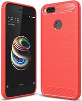 Asus Zenfone Max (ZB555KL) - Geborstelde TPU Cover - Rood