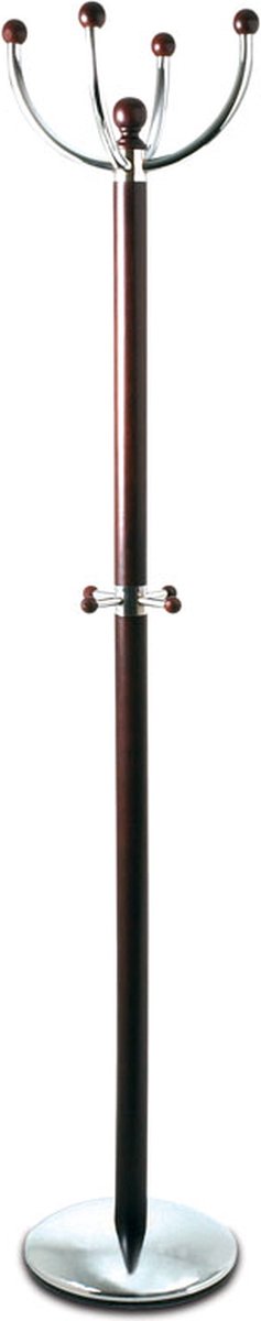 Staande kapstok – Bruin metaal en massief hout – Ultrazwaar model – 35x35x175 cm – Robuust en stijlvol