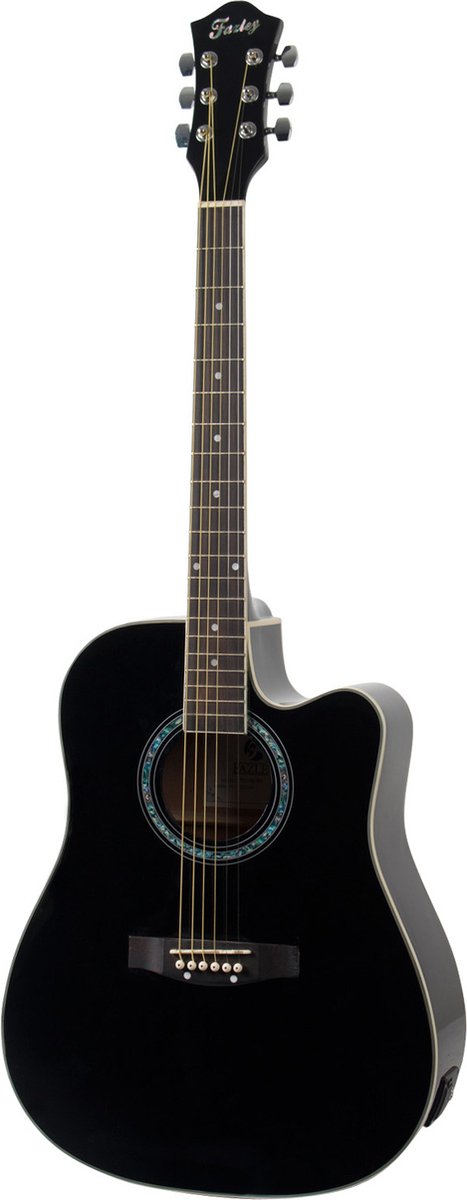 Fazley FE118CBK elektrisch-akoestische westerngitaar zwart
