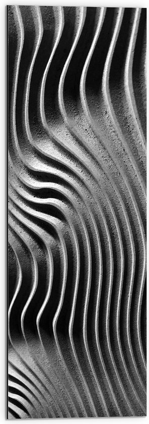 Dibond - Wikkelend Patroon in Muur - 30x90 cm Foto op Aluminium (Met Ophangsysteem)