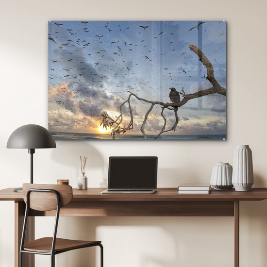 Peinture sur Verre - Vogel sur Branche - 120x80 cm - Peintures sur Verre Peintures - Photo sur Glas