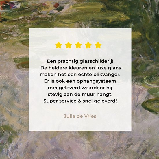 MuchoWow® Peinture sur verre - Nénuphars - Peinture de Claude Monet - 40x20 cm - Peintures sur verre acrylique - Photo sur Glas