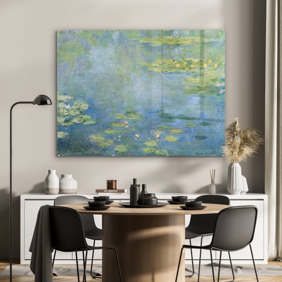 MuchoWow® Peinture sur verre 120x90 cm - Peinture sur verre acrylique - Water - Peinture de Claude Monet - Photo sur verre - Peintures