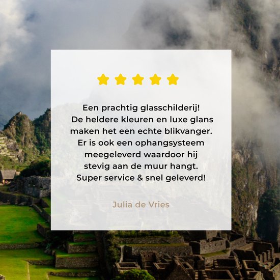 Peinture sur Verre - Berg - Machu Picchu - Pérou - 150x100 cm - Peintures sur Verre Peintures - Photo sur Glas