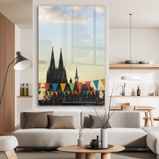 Drapeaux de la cathédrale de Dom en Allemagne Plexiglas 120x180 cm - Impression photo sur Glas (décoration murale plexiglas) XXL / Groot format!