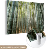 MuchoWow® Glasschilderij 60x40 cm - Schilderij acrylglas - Bamboe - Natuur - Japan - Foto op glas - Schilderijen