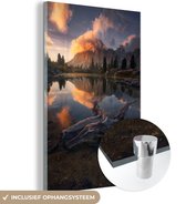 MuchoWow® Peinture sur verre 100x150 cm - Peinture sur verre acrylique - Berg - Water - Ciel - Photo sur verre - Peintures