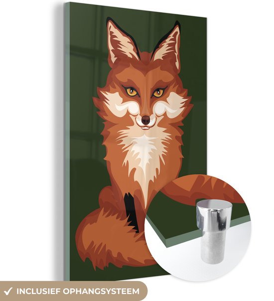 Peinture sur Verre - Renard - Vert - 40x60 cm - Peintures sur Verre Peintures - Photo sur Glas