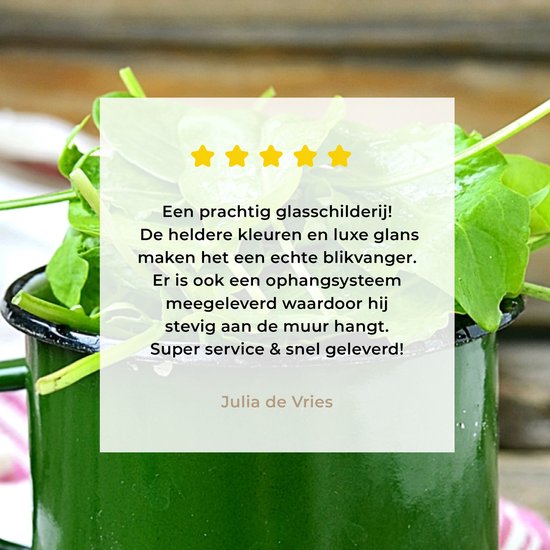 Une tasse verte d'oseille avec l'oseille verte Plexiglas 60x80 cm - Tirage photo sur Glas (décoration murale en plexiglas)