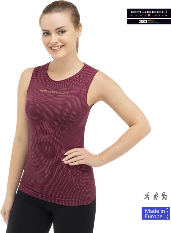 Brubeck 3D Pro Naadloos Sporttop Dames - voor Hardlopen en Inspannende Activiteiten - Fuchsia L