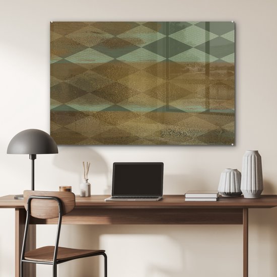 Peinture sur Verre - Motifs - Vert - Or - Peinture - 90x60 cm - Peintures sur Verre Peintures - Photo sur Glas