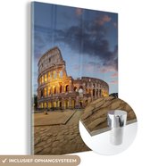MuchoWow® Glasschilderij 90x120 cm - Schilderij acrylglas - Rome - Italië - Colosseum - Foto op glas - Schilderijen