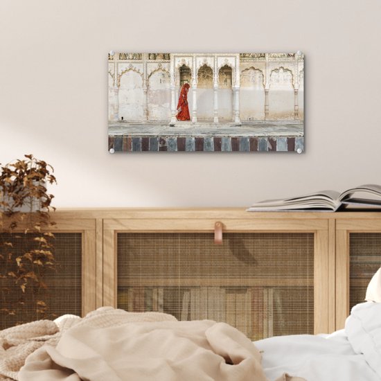 MuchoWow® Peinture sur verre 40x20 cm - Peinture sur verre acrylique - Monastères en Inde - Photo sur verre - Peintures