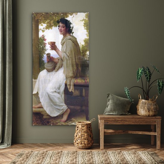 Peinture sur Verre - Bacchante - Peinture de William-Adolphe Bouguereau - 80x160 cm - Peintures sur Verre Peintures - Photo sur Glas