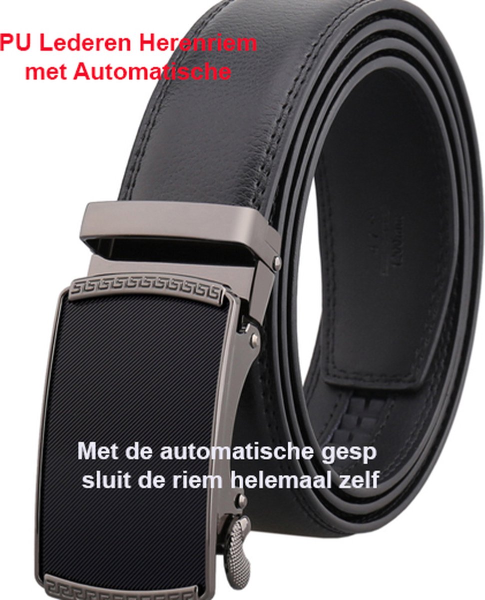 CHAOREN Herenriemen, 2-Delige Lederen Herenriem met Automatische Ratelsluiting, Breedte 3,5CM - Verstelbare Maat