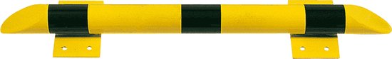 Foto: Stootbalk met schuine afloop geel zwart lengte 1000 mm
